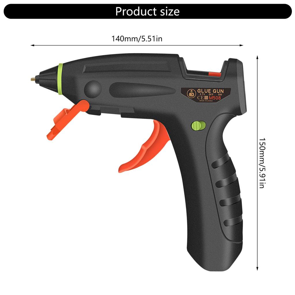 Cordless Hot Glues Guns Rechargeable Fast Heating 2400mAh Battery with Copper Nozzle for DIY Crafts and Quick Repairs