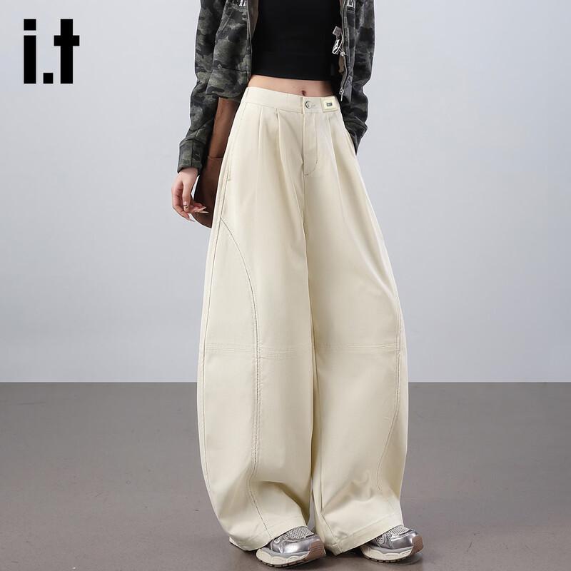 Izzue IT Women s High-Waist Patchwork Curved Leg Pants S