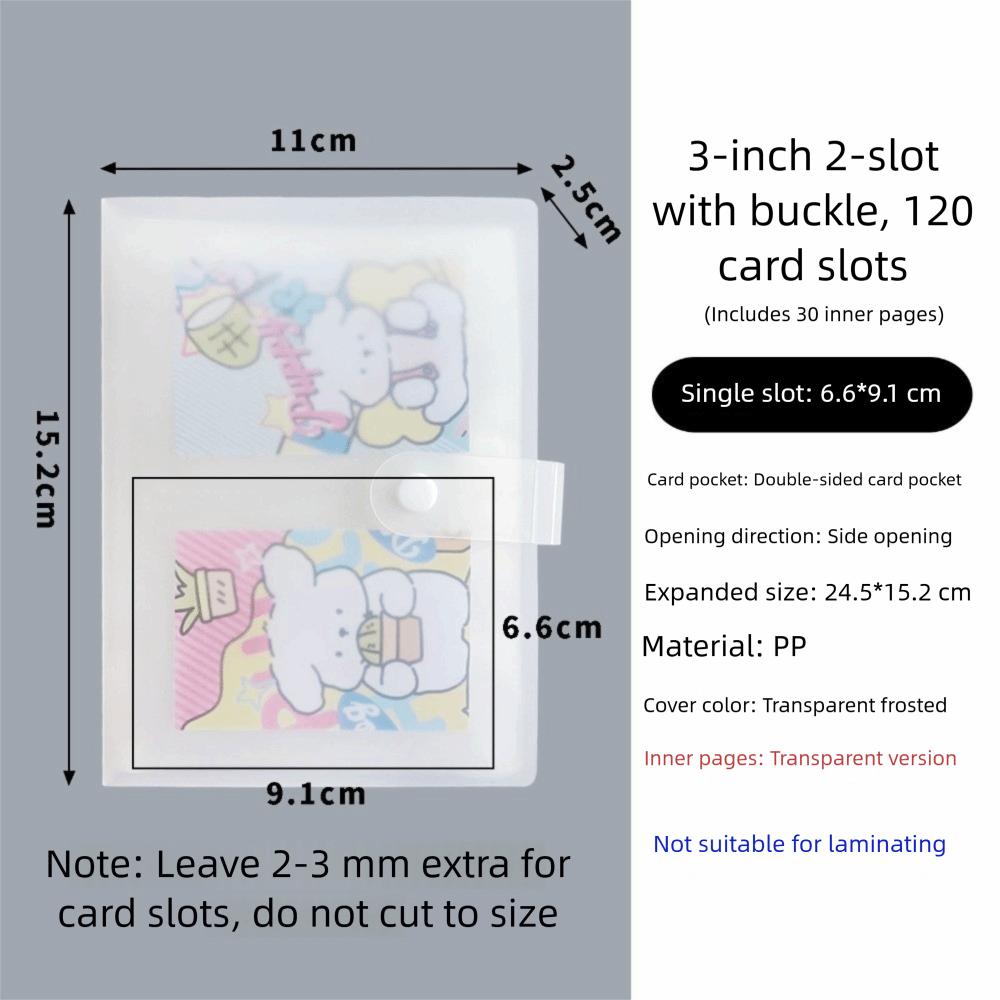 

Portable 3inch PP Collect Book Frosted Interstitial DIY Transparent Photo Album Multi-pockets INS Photocard Binder Holder Gifts
