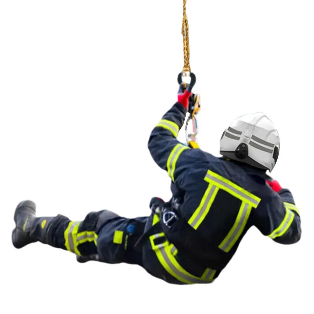 2D Christmas Firefighter Pendant Christmas Pendant Dwarf Car Pendant Statue Craft Party Accessories Decoration new year 2025