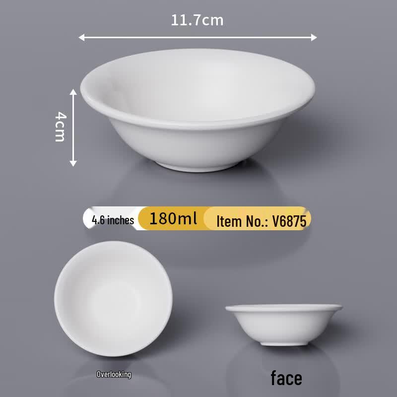 SHALL White Melamine Rice & Soup Bowls