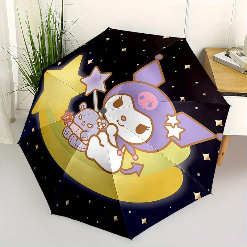 

Kuromi, Moon Automatic Opening and Closing Parasol Compact Travel Umbrella with 8 Ribs for Women and Men Ideal Birthday/Christmas Gift, Outd