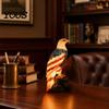 Bald Eagle Sculpture Light American Flag Eagle-Shaped Lamp, 250th Anniversary Patriotic Desk Realistic Tabletop Feather Texture Lamp Bird Statue