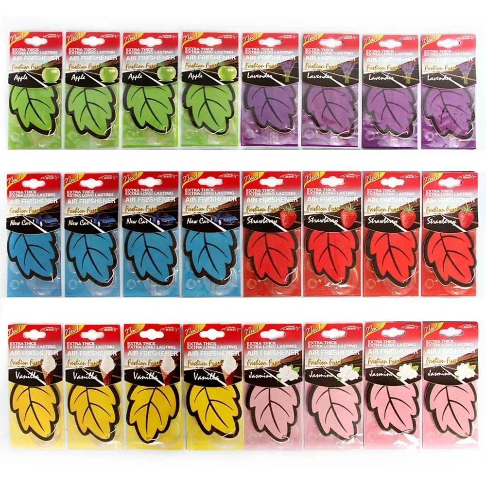1/6PCS Car Air Freshener Natural Scented Tea Paper Auto Hanging Vanilla Perfume Fragrance Leaf Shape Car Accessories Interior