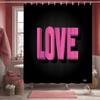 Romantic Love Shower Curtain 1Pc – Pink 3D "Love" Letter Design, Modern Bath Curtain For Wedding Room And Couple’S Bathroom