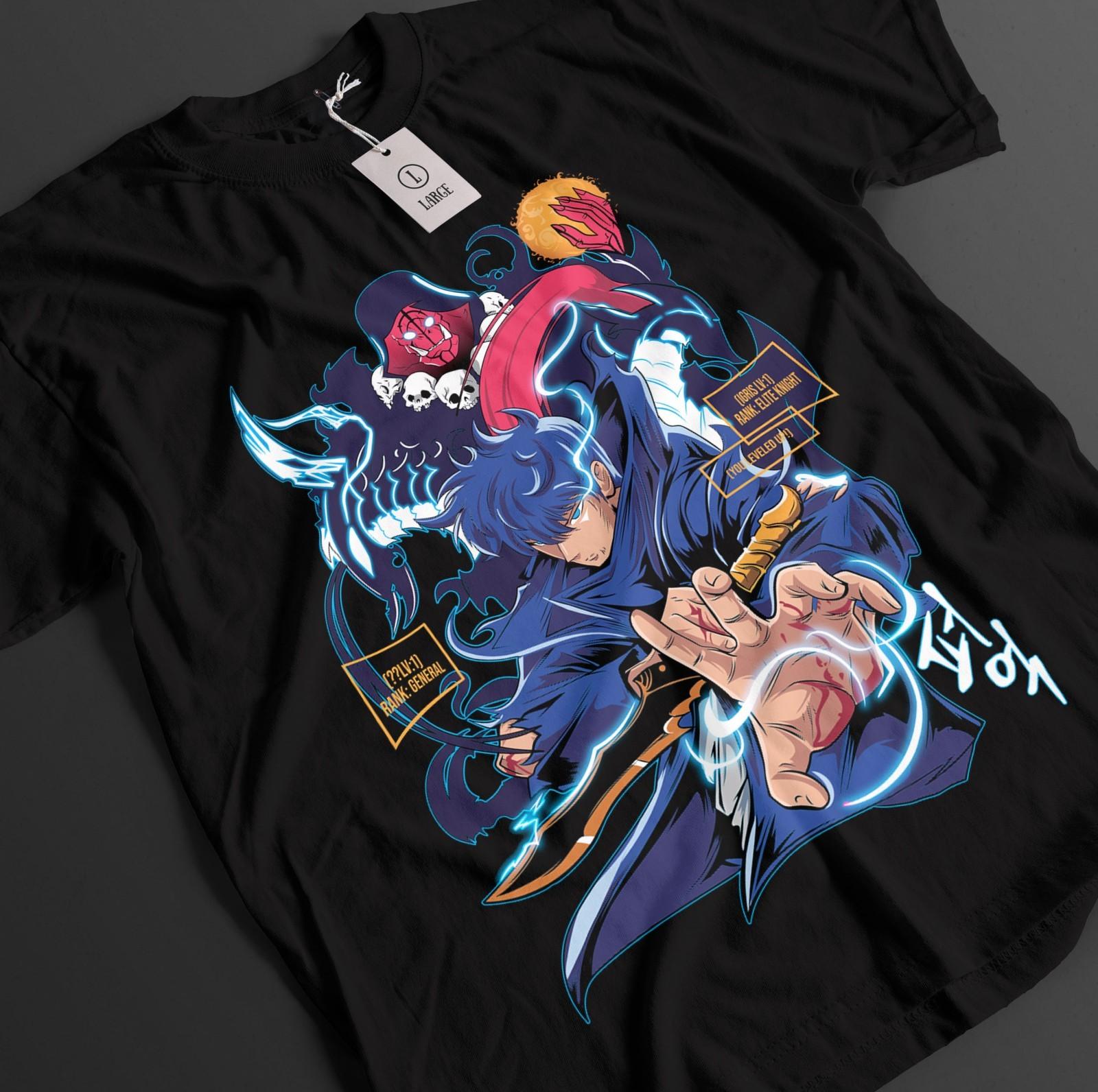 

Solo Leveling Shirt Sung Jinwoo Tshirt Haein T-Shirt Mens Womens Tees Top Beru Top Igris Anime Tee L