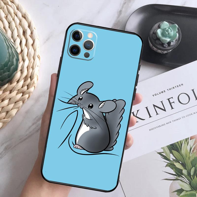 Cute Cartoon Chinchilla Phone Case For iPhone 15 14 13 12 11 16 Pro Max Plus Mini 7 8 X XS Max XR Back Cover Shell