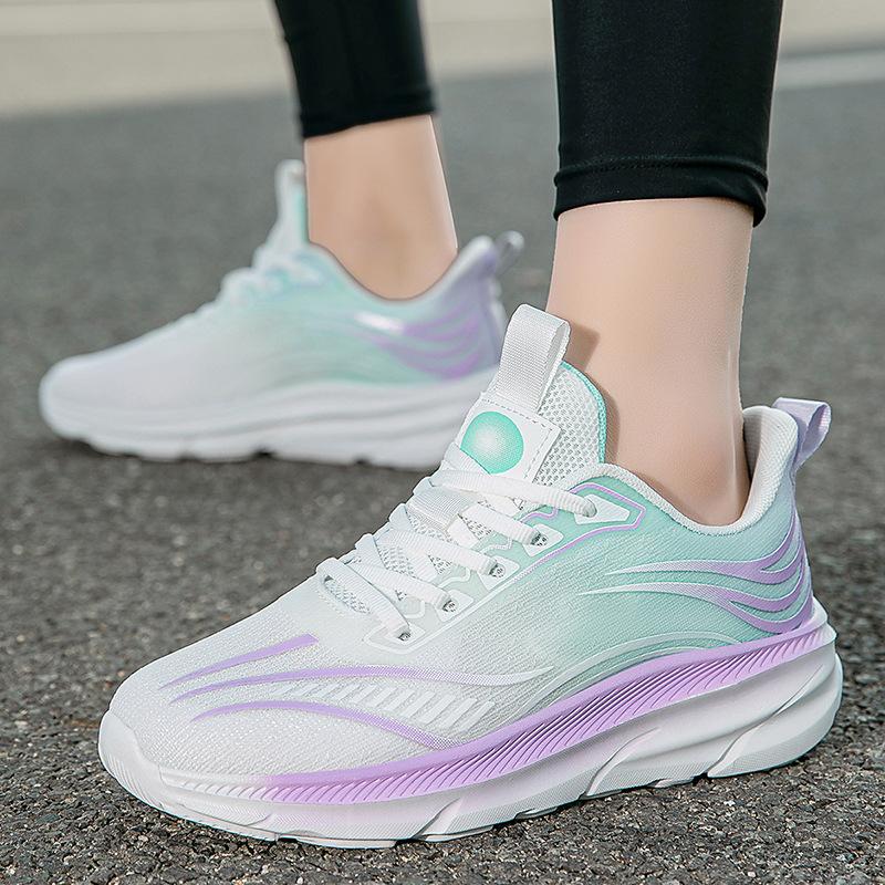 New Women's Shoes Sports Shoes Breathable Casual Women's Shoes Running Shoes Flying Woven Shoes Light Color Matching Fashion Travel Shoes