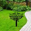 Custom Metal Garden Plaque, Personalized Garden Sign, Floral Garden Spike, Outdoor Address Marker, Wall Art