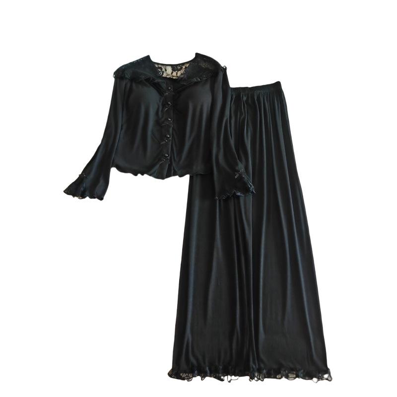 Damska piżama modalna z wkładkami na biust: Dwuczęściowy komplet do domu z długim rękawem i długimi spodniami na każdą porę roku