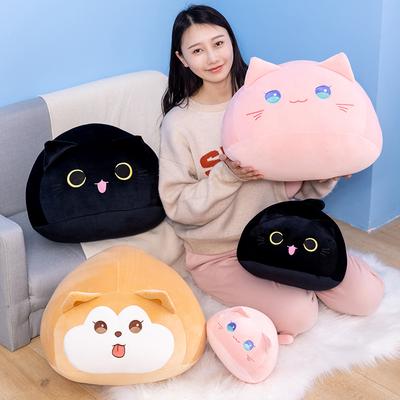 Almohada decorativa grande y linda de gato redondo, juguete de peluche de perro Shiba Inu, muñeca de trapo, muñequita de gato, almohada para dormir para niña, regalo de cumpleaños