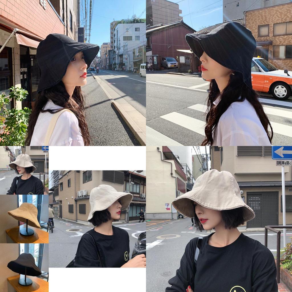 Beige Versatile Korean Style Fisherman Hat Trendy Wide Brim Sunshade Summer Hat For Women
