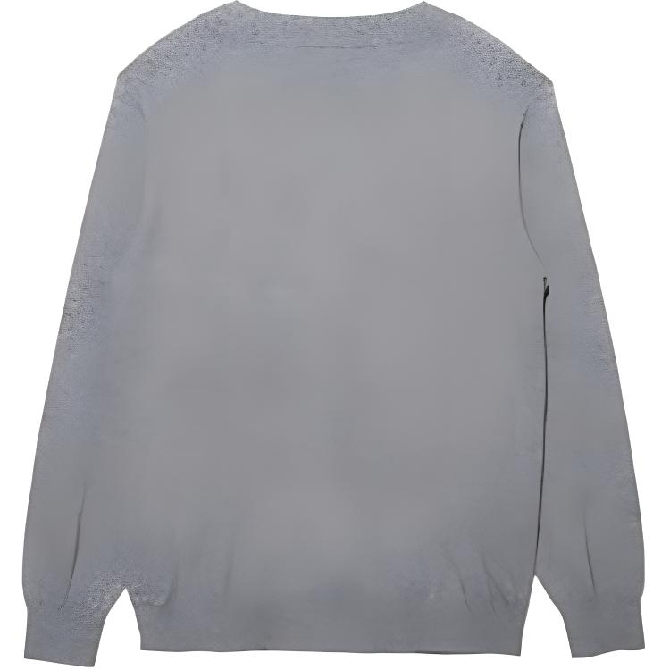 New Era MLB Logo Embroidered Single Button V-Neck Long Sleeve Sweater Unisex sweater Gray 13512334