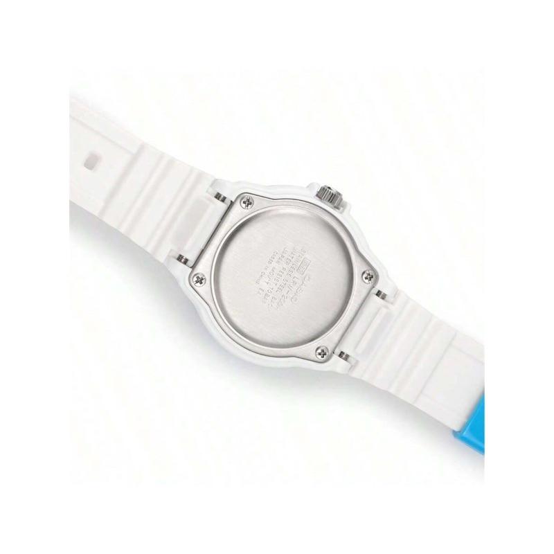 Casio 100-meter Waterproof, Quartz Movement, Resin Strap,  Women's Watch with White Dial, Model LRW-200H-2B.