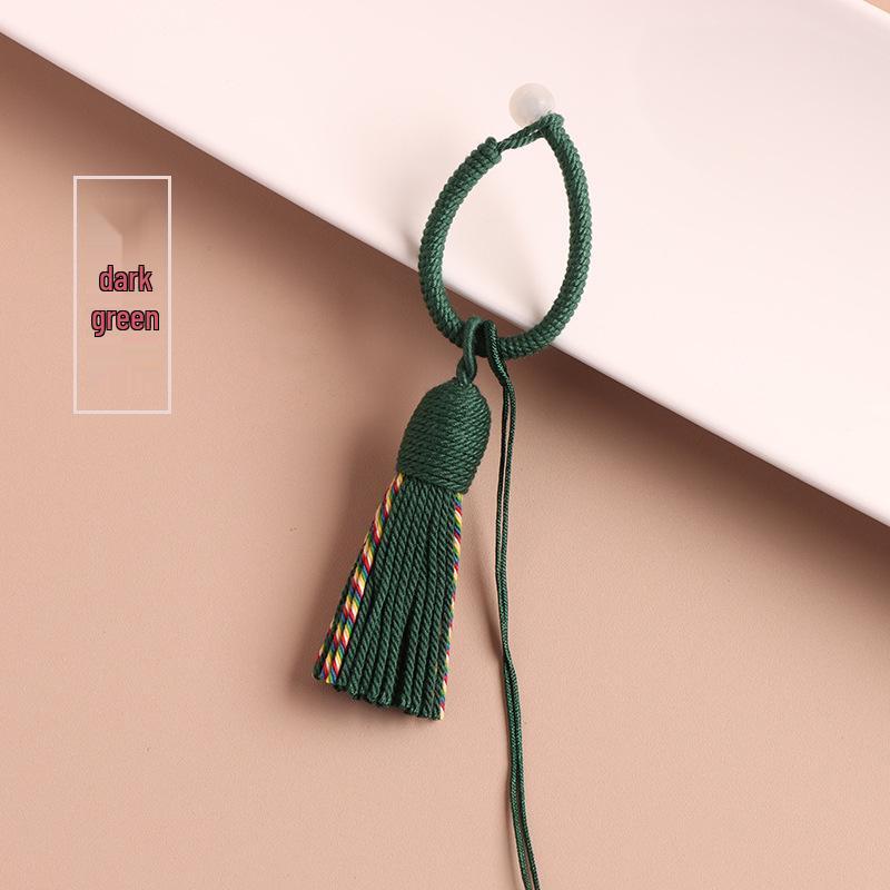 Tassel and Brocade Keychain DIY Set: Bag Accessories & Woven Rope Strap Pendant