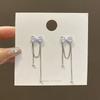 High-end Bow Long Fringed Earrings Women's Light Luxury Niche Design Sweet Stud Earrings Retro Temperament Earrings