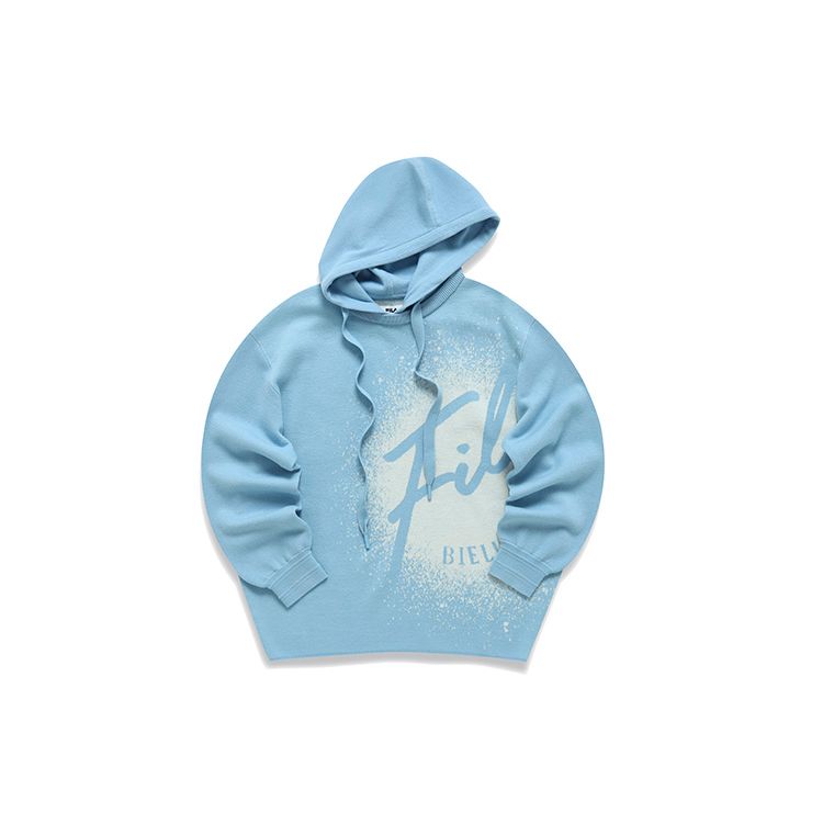 

FILA Logo Spray Print Sports Hoodie Sweater Women sweater Sky-Blue F11W214410FLB M