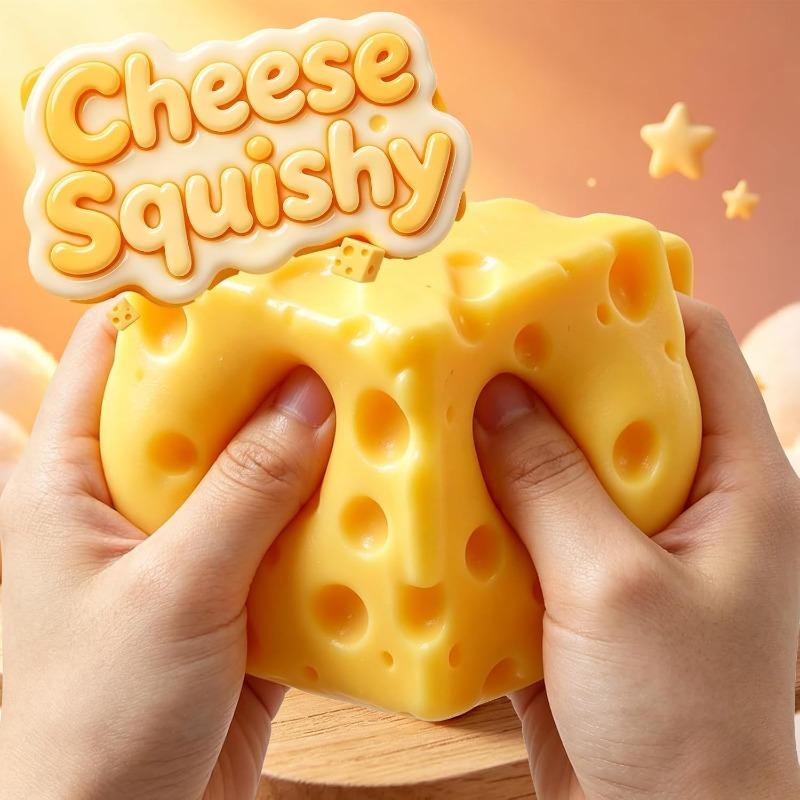 Cheese Squishy Stress Relief Original Sensory Food Squishy Stress Relief Fidget Toy Stress Balls for Adults