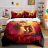 Couple Embracing, Fiery Background. Bedding Sets Duvet Cover Sets Duvet Covers Pillowcases(1 * Duvet Cover 2 * Pillowcases Without Duvet Insert)