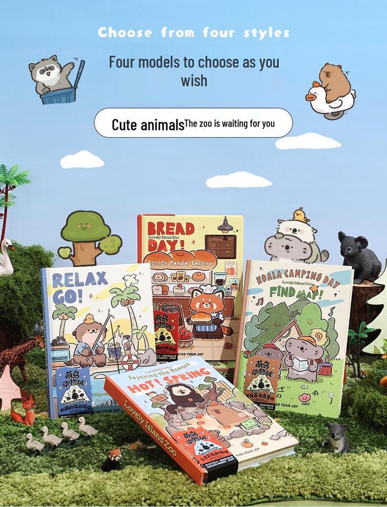 Cute Cartoon Zoo Notebook: Ideal Diary and Gift for Elementary Students