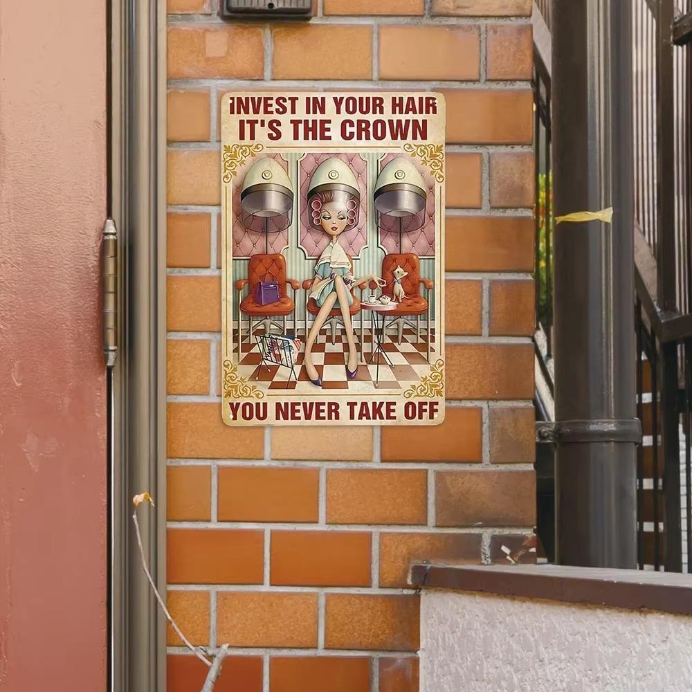 Салон 1шт Життя занадто коротке, щоб мати нудне волосся металева вивіска Бар Кафе Декор стін Домашній декор Художній плакат Ретро плакат