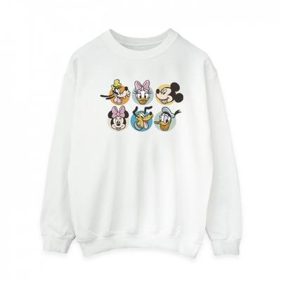 Womens/Ladies Mickey Mouse And Friends Faces Sweatshirt