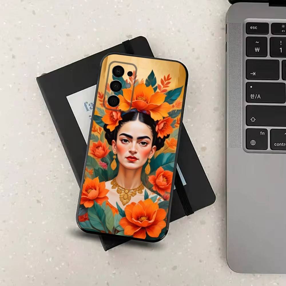 F-FridAS K-KaHlo-ES Artist For Samsung Galaxy A53,31,52,72,41,22,73,32,71,Note,J7,8,9,5G Soft Black Silicone Phone Case