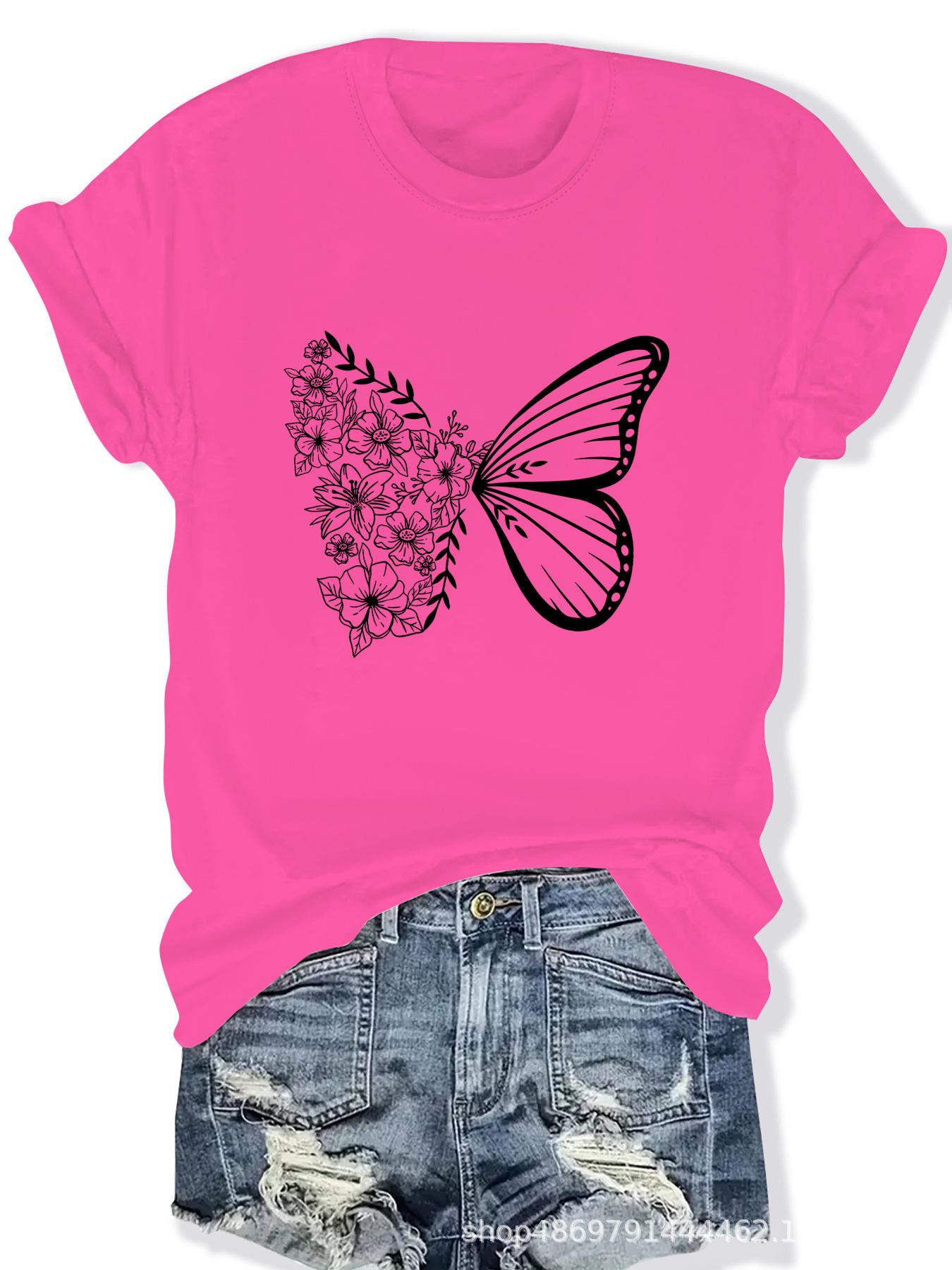 

Женская модная футболка с круглым вырезом XL розы красного