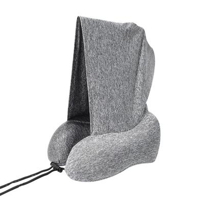 Hooded U Shaped Pillow Removable Neck Protection Memory Cotton Neck Travel Pillow for Home Outdoor