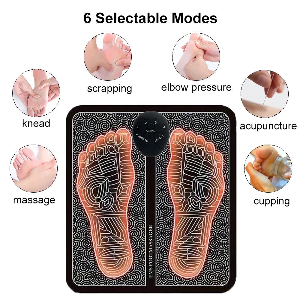 Electric EMS Foot Massager Pad Foot Massage Mat Feet Muscle Stimulator Improve Blood Circulation Relieve Ache Pain Health Care