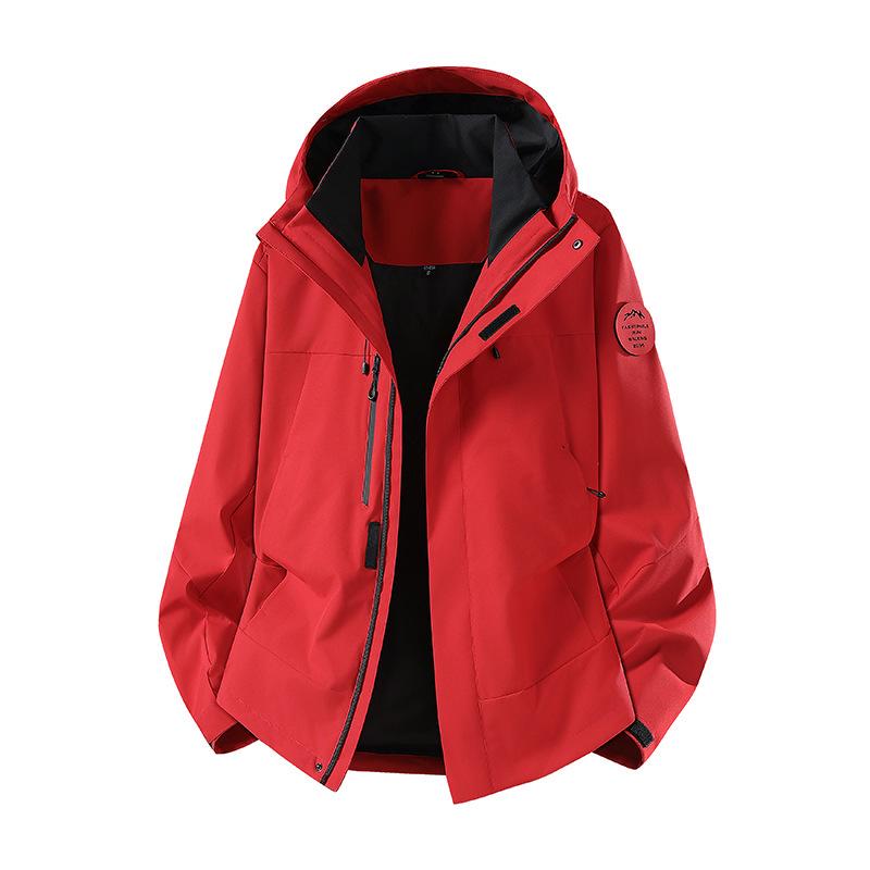 Men's and Women's Windproof Waterproof Hooded Mountaineering Jacket for Spring and Autumn - Outdoor Climbing Coat