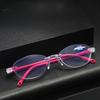 5pcs Reading Glasses Blue Light Blocking Presbyopia Comfortable Simple Fashion Rimless Cut Edge Presbyopia Glasses
