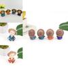 4pcs Cute Straw Hat Little Monk Mini Ornament Set For Office Or Shelf Decoration