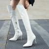 Fashion Super high heel heel women's boots patent leather bright leather shoes winter high leg over knee boots steel tube dancing shoes