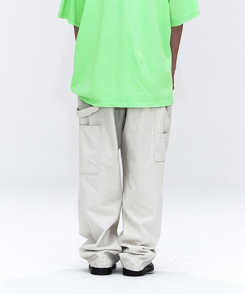 ERER Man Patchwork Carpenter Pants Cream