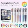 Languo 120/10 Colors Ballpoint Pen 0.8mm Soft Grip Press Multicolor Writing Pen for Art Drawing Marking Pen School Stationery