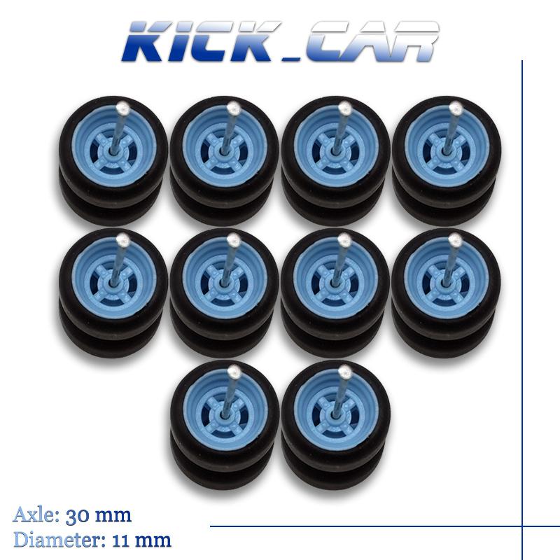 1/64 Wielen Met Vaste Rubberen Banden Vier Spaaks Voor Speelgoedmodel Diecast Auto's Refitting Onderdelen Voor Hotwheels (5 Sets Voor 5 Auto's)