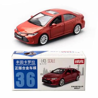 1/43 Toyota Corolla Hybrid-Spielzeugauto für Kinder, Miniaturmodell aus Druckgussmetall, pädagogische Pullback-Sammlung, Geschenk für Jungen