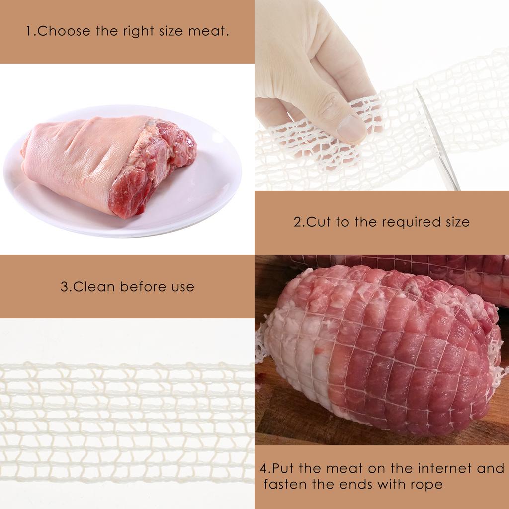 10M Meat Netting Ham Sausage Roll Net Smoked Meat Poultry Butcher's Strings Bacon 18 Hole Packaging Cooking Tool Kitchen Gadgets
