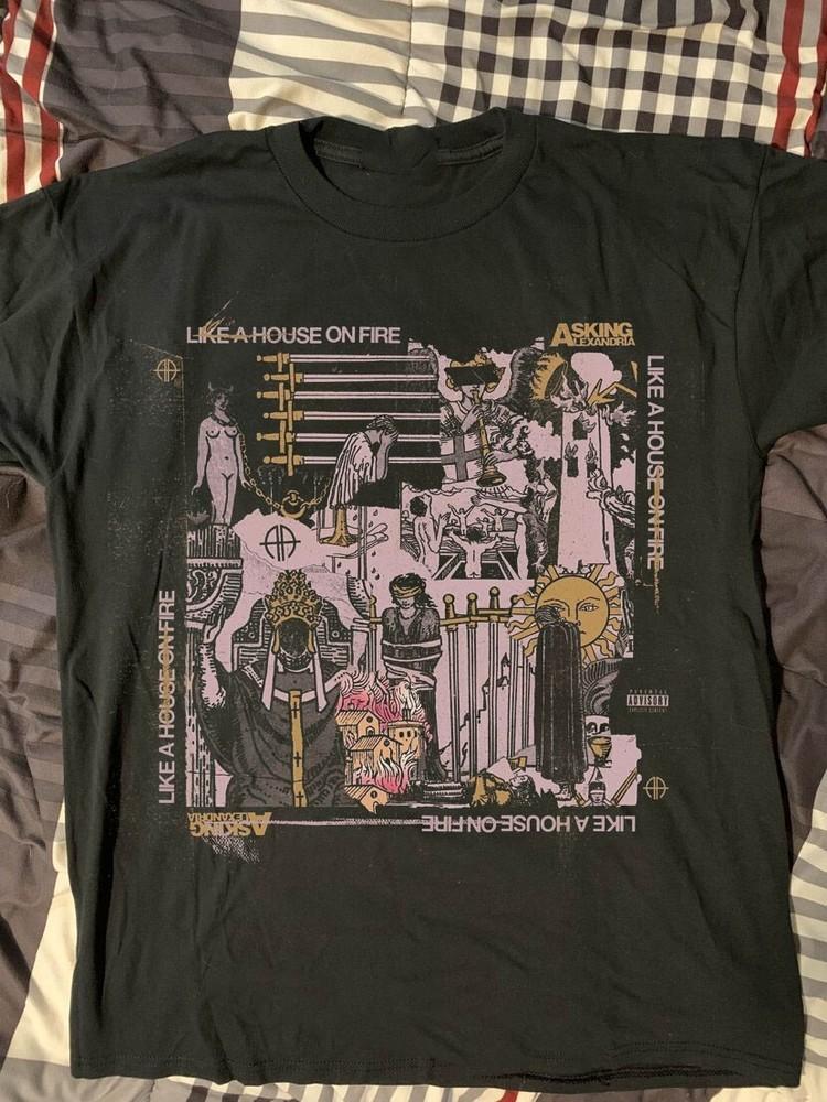 Винтажные футболки Gildan Asking Alexandria Like A House On Fire Унисекс S-5XL LO143 Унисекс Футболка M
