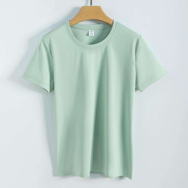 Silk Cotton T Shirt For Women Summer Breathable Casual Relaxed Fit Plain Style