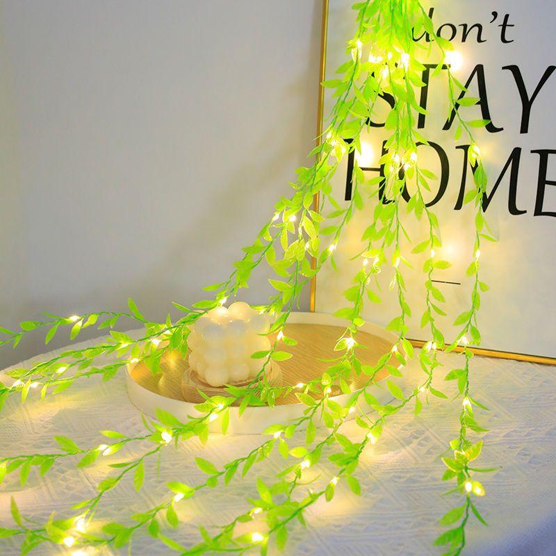 LED Green Leaf Rattan Copper Wire Lamp Maiden Heart Outdoor Courtyard Decorative Lamp Solar Branch Lamp Room Decoration Lamp