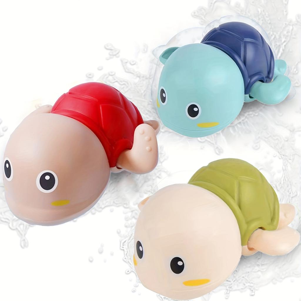 3Pack Bath Toys Floating Turtle Bath Toys with Red, Blue,Green Turtles  Safe Non Toxic Baby Bathtub,Pool Swim Learning Toys for Toddlers 1-3 Years Old