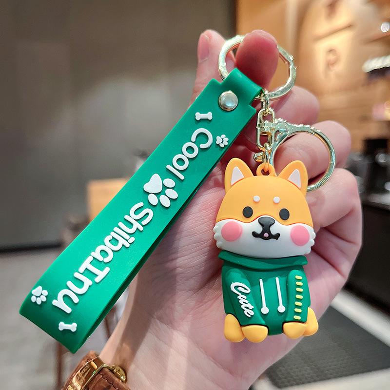 Přizpůsobený 3D měkký PVC přívěsek na klíče ozdoba Shiba Inu