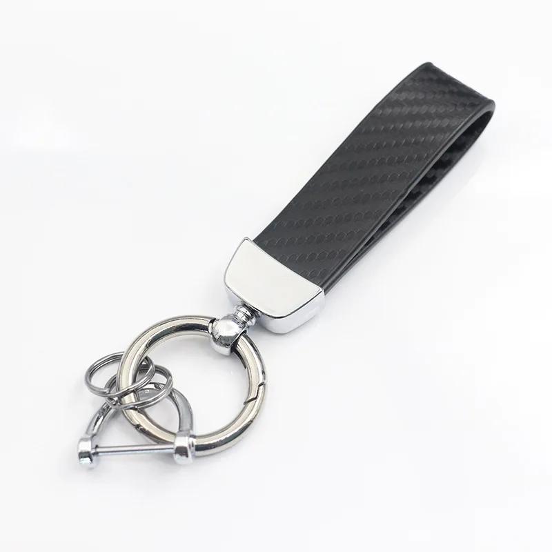 Car Sleek Carbon Fiber Style Keychain - 360° Rotatable, Universal Fit with Anti-Lost D-Ring, Durable for Men & Women Amagi