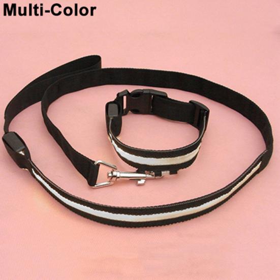 Mode LED Hund Haustier Nacht Sicherheits Halsband Blinkend Leuchtend Nylon Halsband Band