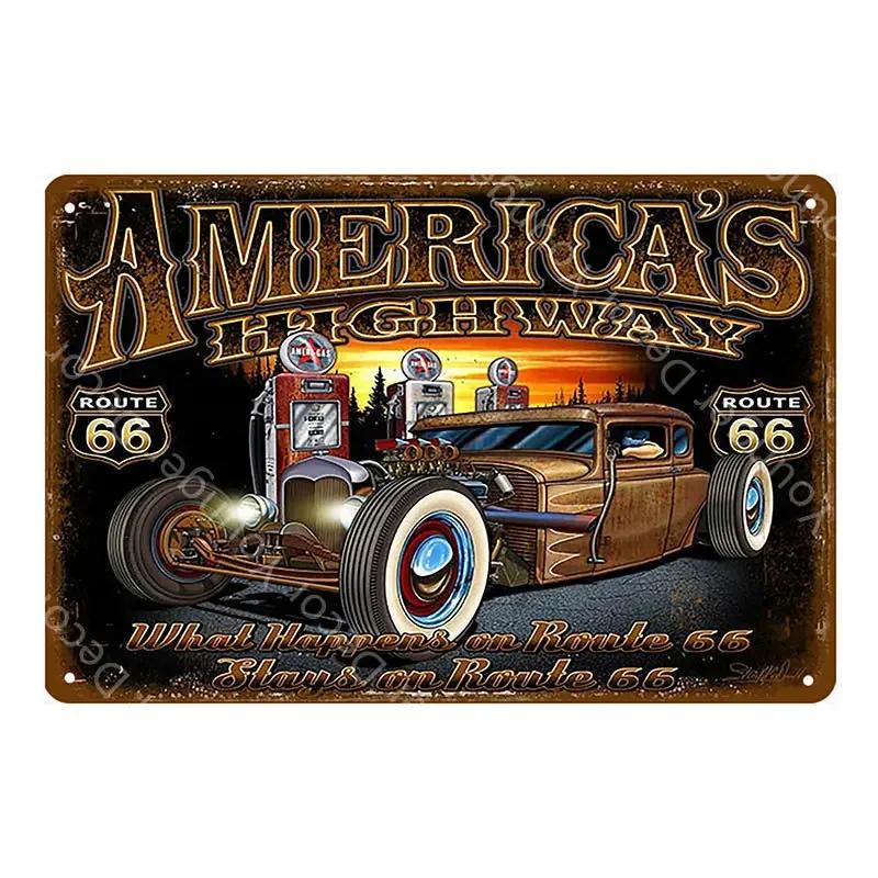 Amerikanischer Oldtimer Truck Vintage Poster Metallschilder Blechplakette Für Pub Bar Club Garage Heimdekor Wandkunst Malerei YJ123