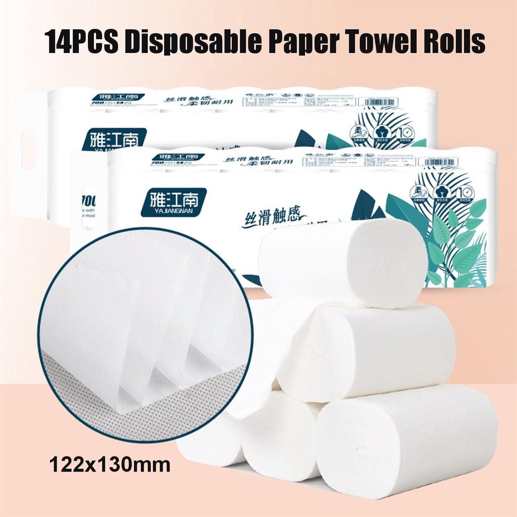 Buy 14PCS Disposable Paper Towel Rolls White Kitchen Bathroom Restroom