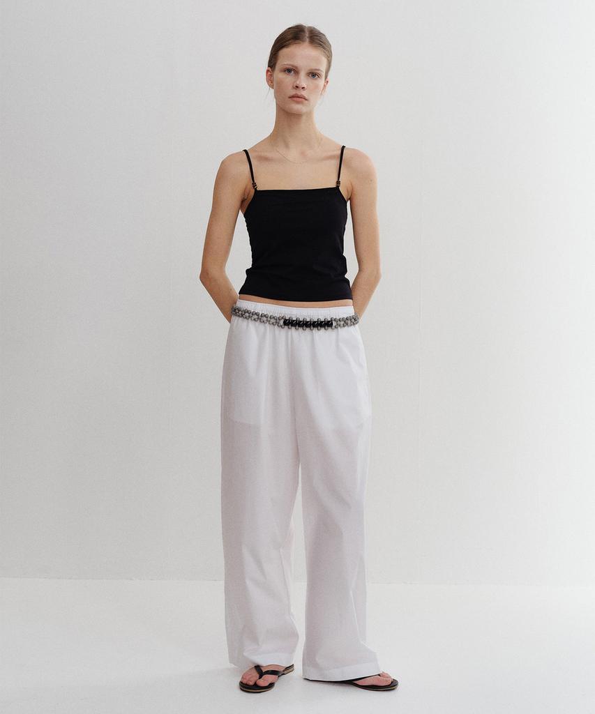 Palo Cotton Wide Pants White