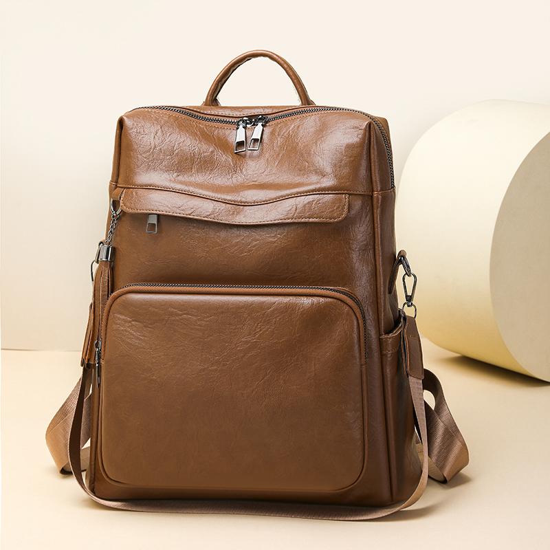 

Vintage PU Backpack Women s Multi-functional Shoulder Bag чёрный